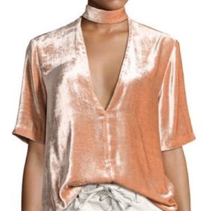 A.L.C. Blaise Pink Velvet Top